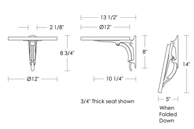 Marble Shower Seat and Folding Bracket